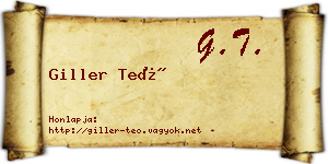 Giller Teó névjegykártya